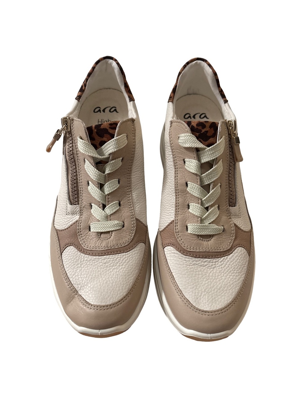 ara High Soft Beige & Cream Women's Sneakers